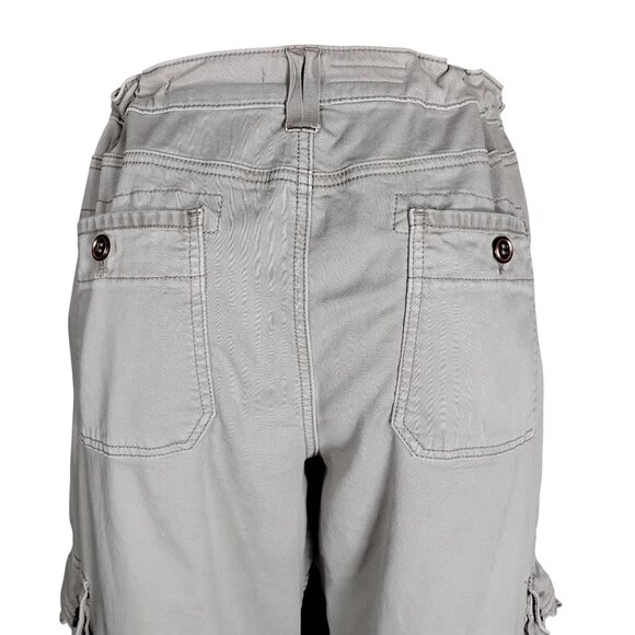 Anthro Pilcro Wide Legs Cargo Pants Size 32 P Waist Hems Drawstring Multi Pocket - Picture 8 of 16